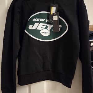 Antigua Men's Black and Green Crewneck Sweater